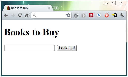 Books to Buy page, first try