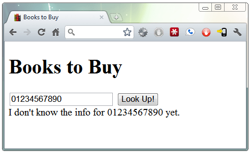 First version of page showing the result