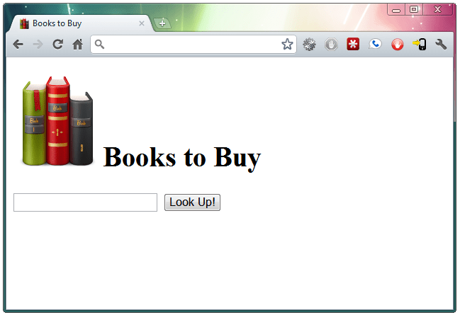 App screen with no books